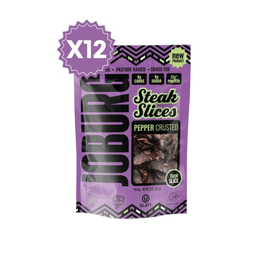 Black Pepper Beef Biltong Steak Slices - 12 Pack